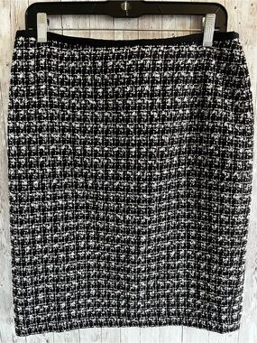 Talbots Black and White Tweed Skirt Business Professional 10 Petite